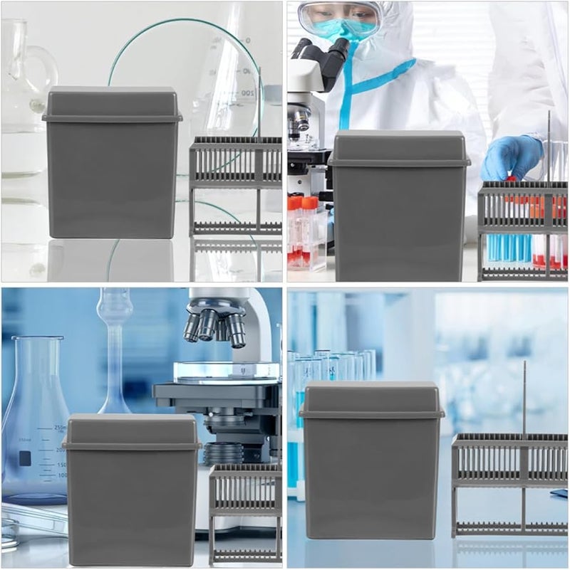 2 Sets Plastic Microscope Slide Rack Staining Slides Cover for Laboratory Use - Image 3